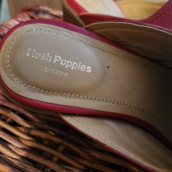 Red Hushpuppy mules - Picture 2 of 4